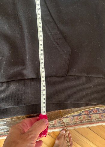 Siyah Baskılı Kapüşonlu Sweatshirt - Görsel 7