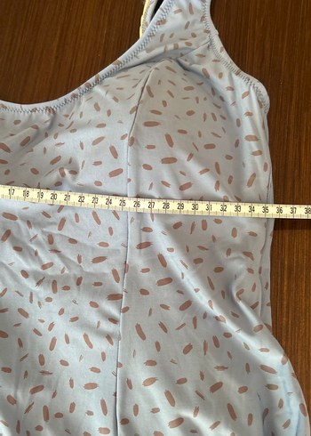 Mavi Uzun Askısız Salaş Elbise - Görsel 7