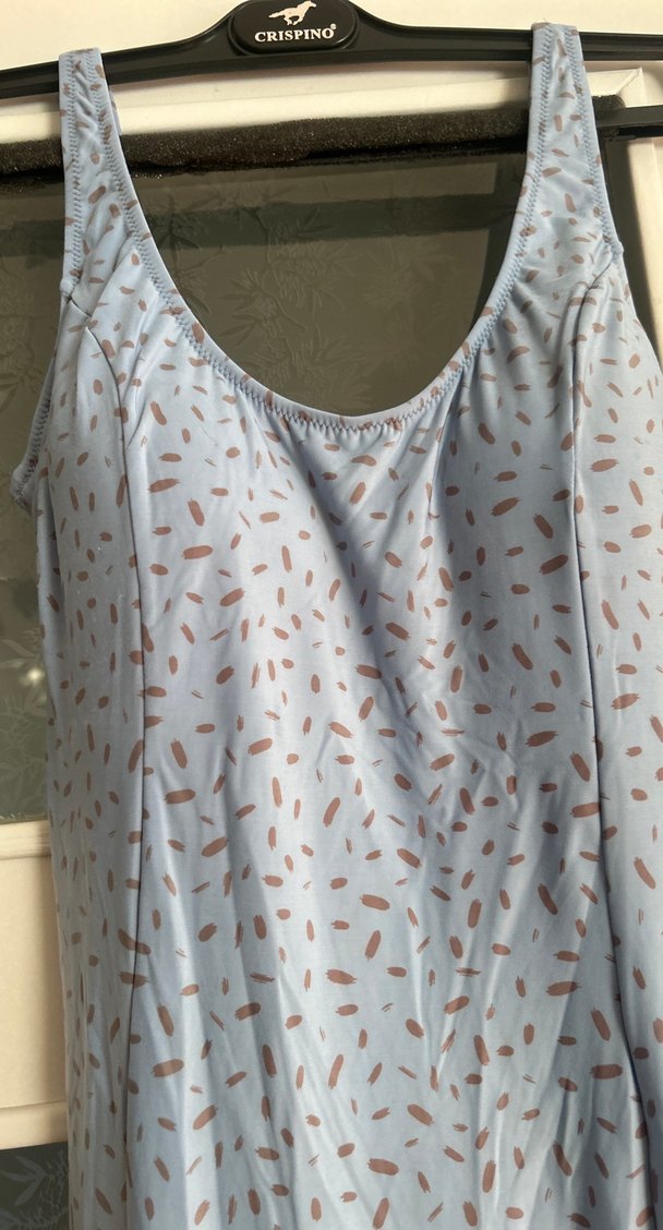 Mavi Uzun Askısız Salaş Elbise - Görsel 3