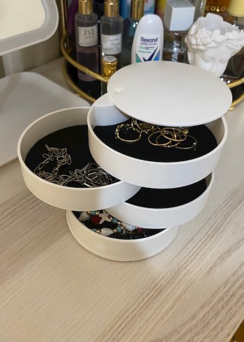 Beyaz Dönerli Makyaj ve Takı Organizeri - Görsel 2