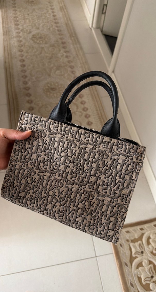 Deri Baskılı Kahverengi Kadın Çanta - Görsel 3