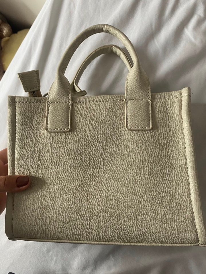 Bej Deri Fermuarlı Kadın Çanta - Görsel 3