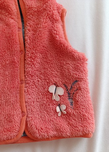 Diğer Nakışlı Pembe Kız Çocuk Kürk Peluş Yelek