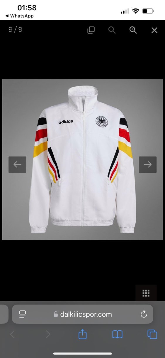 Adidas Germany / Almanya 1996 Woven TP Erkek Retro Yağmurluk - Görsel 2