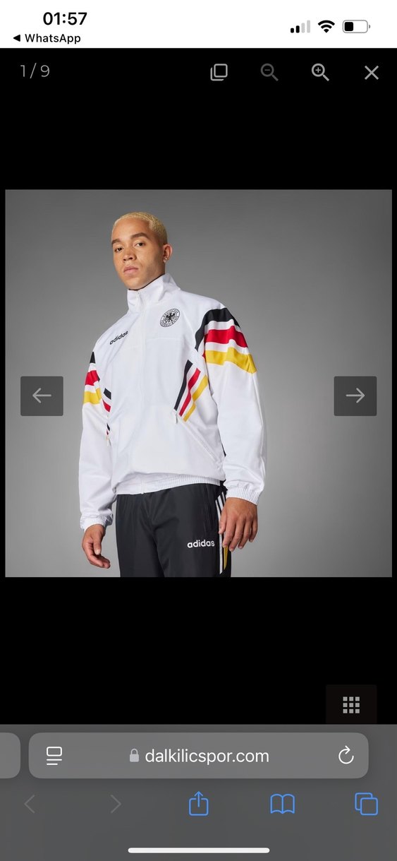 Adidas Germany / Almanya 1996 Woven TP Erkek Retro Yağmurluk - Görsel 3