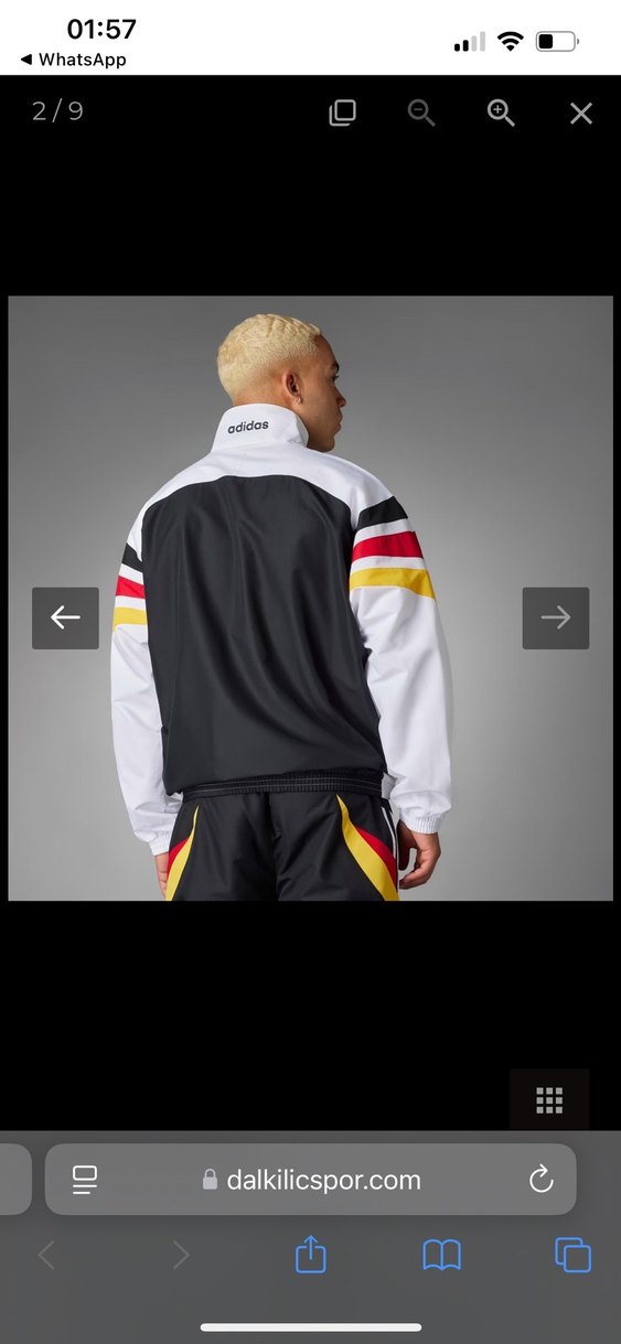 Adidas Germany / Almanya 1996 Woven TP Erkek Retro Yağmurluk - Görsel 4