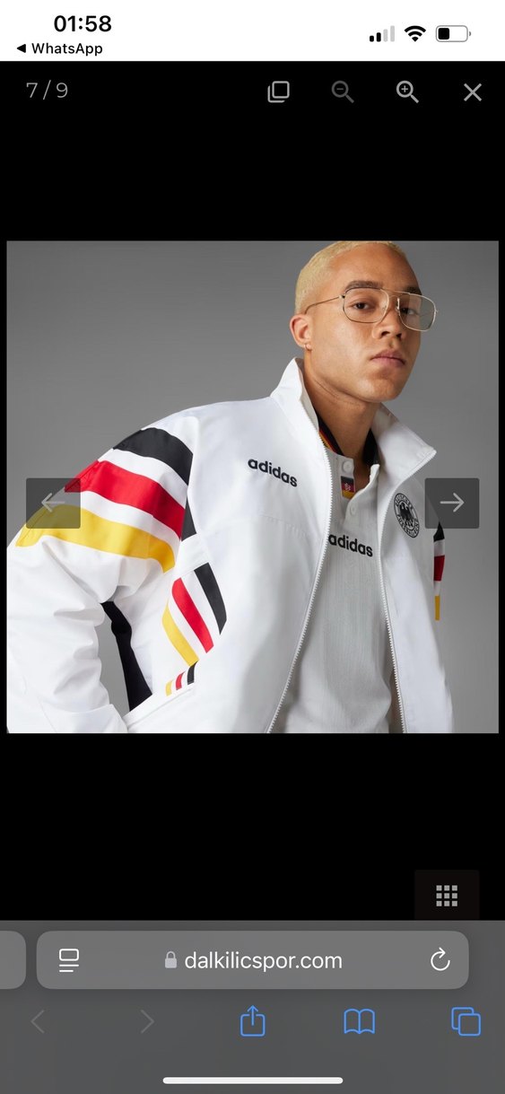 Adidas Germany / Almanya 1996 Woven TP Erkek Retro Yağmurluk - Görsel 5