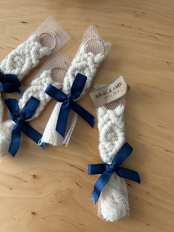 Makrome Anahtarlık 65 Adet Hediyelik Nikah Şekeri - Görsel 4