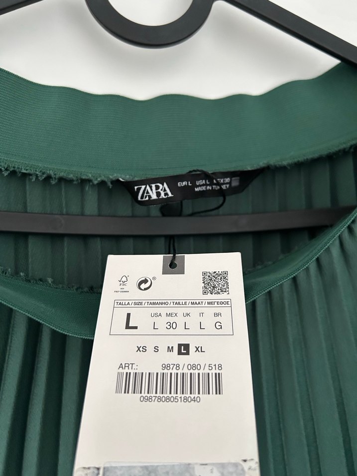 Zara Pilili Saten Yüzeyli Asimetrik Etek - Görsel 3