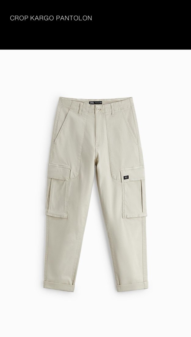 Zara Erkek Pamuklu Kargo Pantolon - Görsel 2