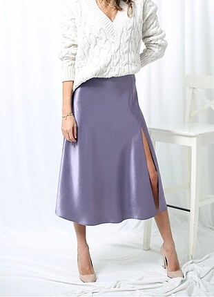 Lila midi etek 