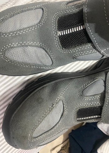 Gri Erkek Spor Ayakkabı Cırtlı Kauçuk Taban - Görsel 3