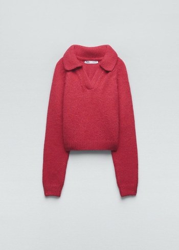 Zara Polo Yaka Örgü Kadın Kazak