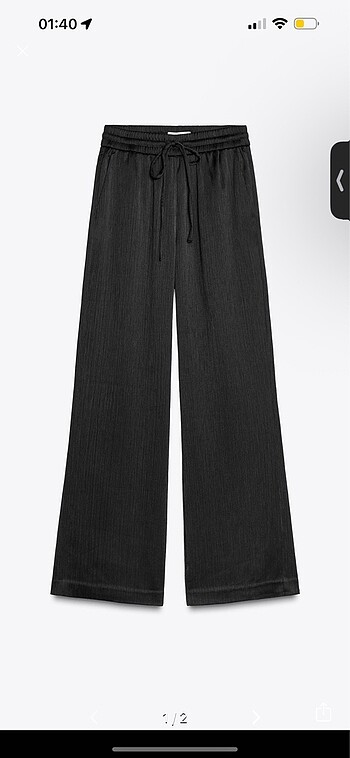 zara kırışık görünümlü pantolon