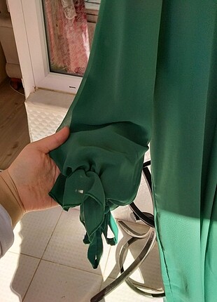 xxl Beden Yeşil şifon elbise