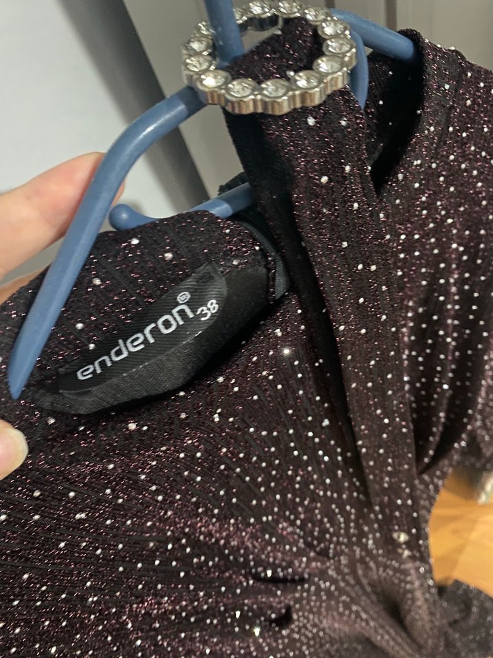 Uzun Kollu Siyah Desenli Gotik Kadın Elbise - Görsel 5