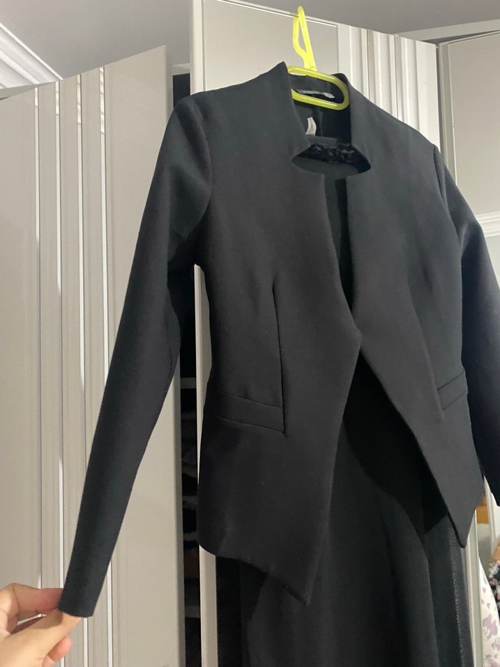 Midi kolsuz elbise  blazer isteyen ayrı satılır - Görsel 3