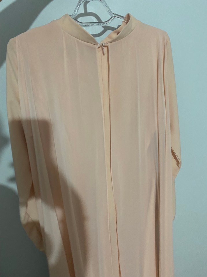 Bej Nakışlı Uzun Kollu Kadın Henna Elbise - Görsel 2