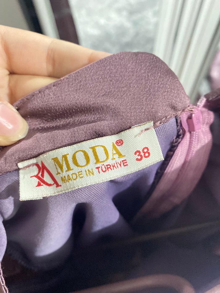 Pembe Uzun Saten abiye Drapeli, Bel ve kollar lastikli şal Dahil - Görsel 4