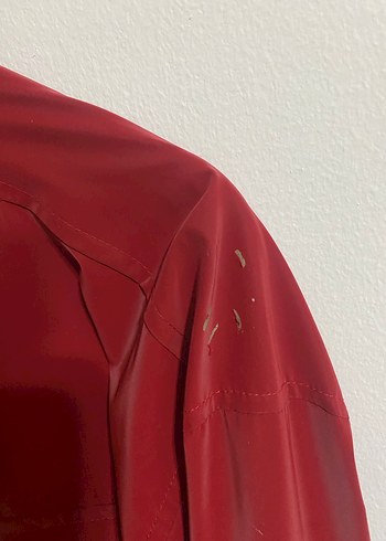 Bordo Düğmeli Uzun Kadın Kaban - Görsel 7