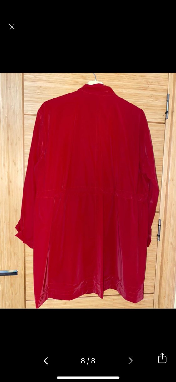 Bordo Düğmeli Uzun Kadın Kaban - Görsel 5