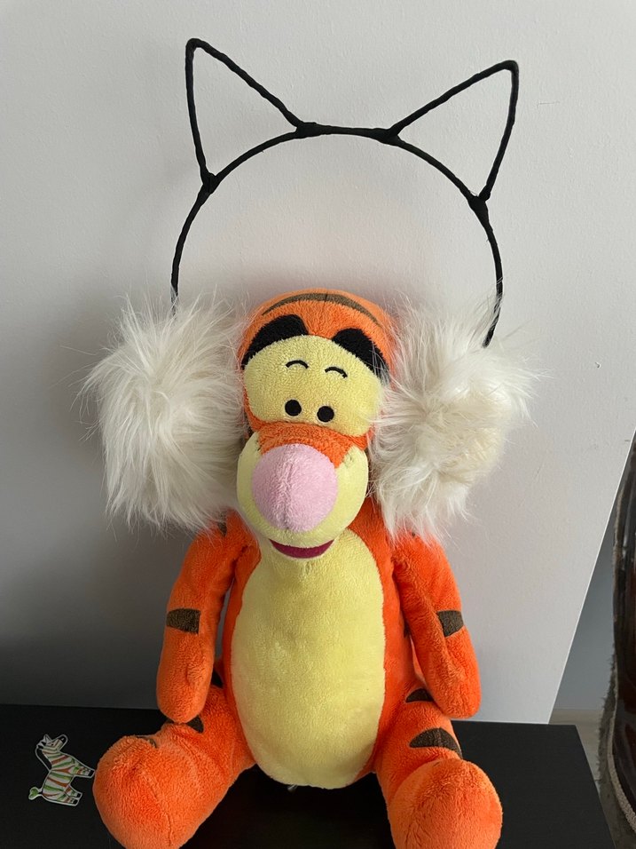 Beyaz Tüylü Kedi Kulaklı Taç - Görsel 5