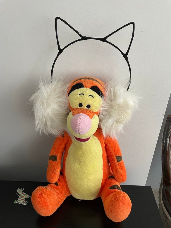 Beyaz Tüylü Kedi Kulaklı Taç - Görsel 4