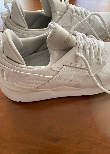 Beyaz Bağcıklı Stiletto Topuklu Kadın Spor Ayakkabı - Görsel 4