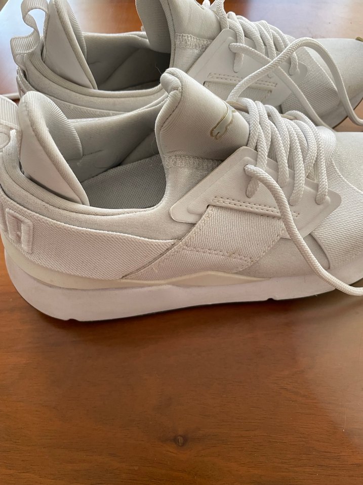 Beyaz Bağcıklı Stiletto Topuklu Kadın Spor Ayakkabı - Görsel 4