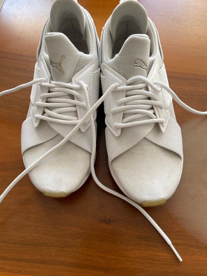 Beyaz Bağcıklı Stiletto Topuklu Kadın Spor Ayakkabı - Görsel 3