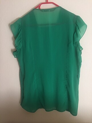 xxl Beden yeşil Renk Yeşil fırfırlı abiye bluz.