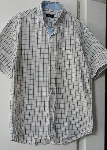 Erkek Gri Kısa Kollu Kareli Gömlek - Görsel 3