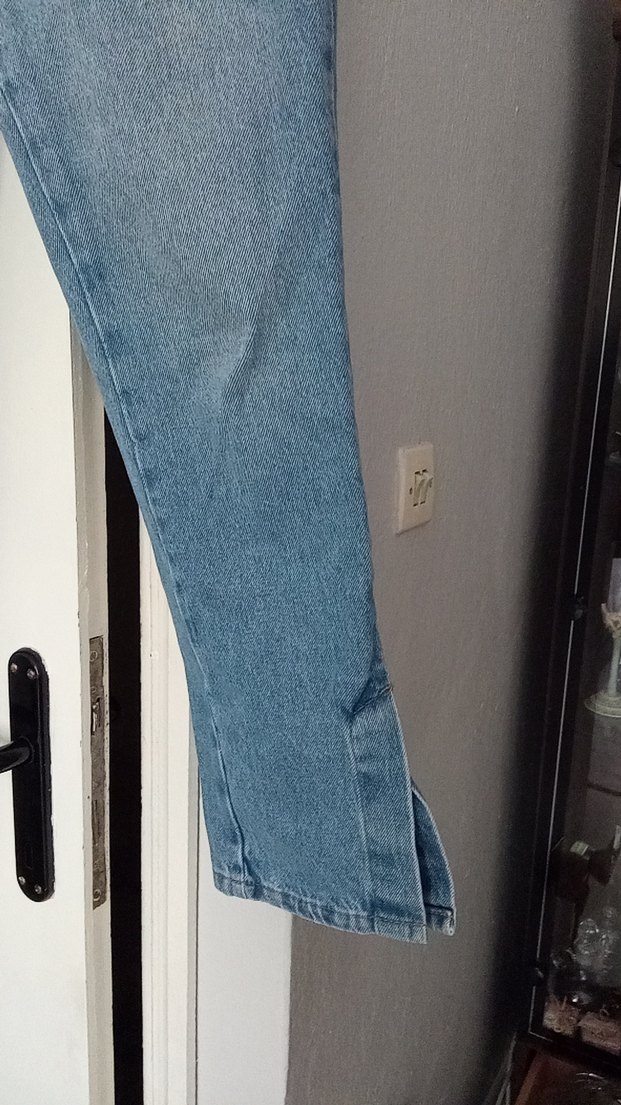 Kadın Mavi Kot Pantolon Midi Boy - Görsel 3