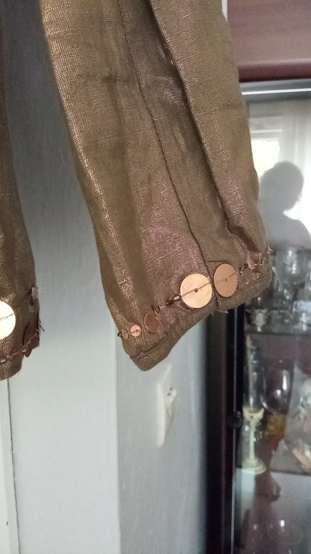 Düğmeli Kahverengi Deri Kadın Ceket - Görsel 3