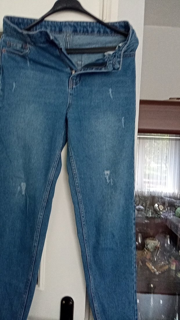 Kadın Mavi Bol Kesim Denim Pantolon - Görsel 2