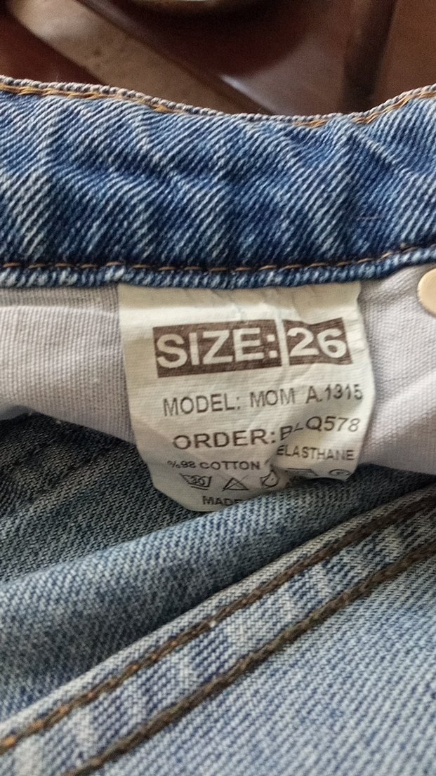 Kadın Mavi Bol Kesim Denim Pantolon - Görsel 4