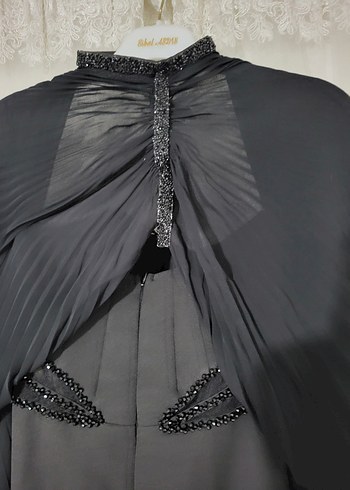 Siyah Straplez Uzun Abiye Elbise - Görsel 7