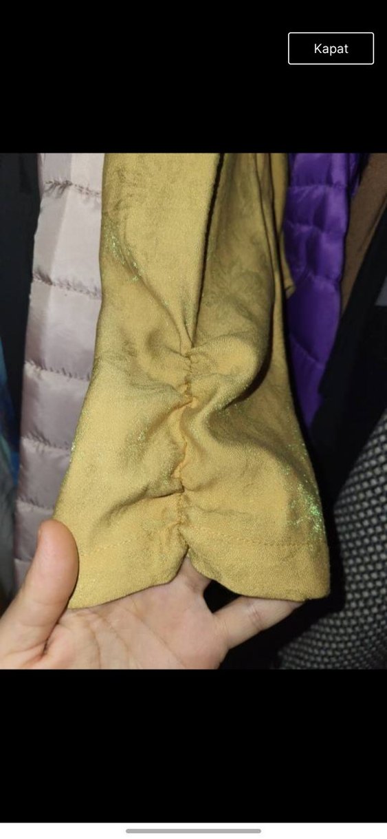 Düğmeli yağ yeşili elbise abiye - Görsel 5