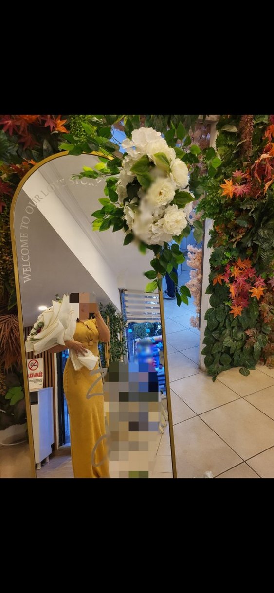 Düğmeli yağ yeşili elbise abiye - Görsel 2