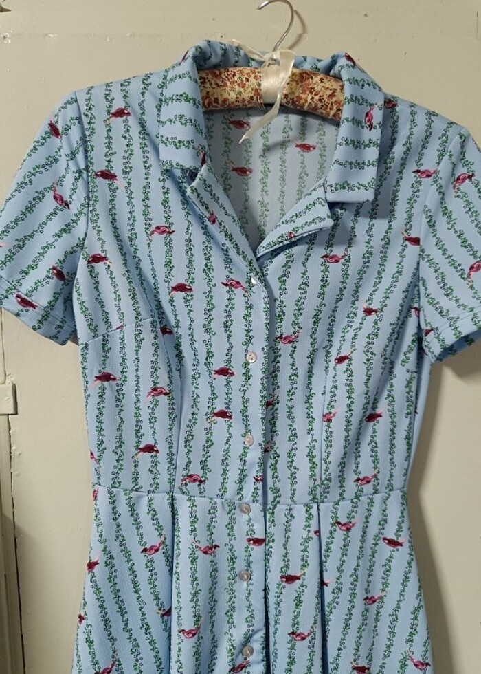 Vintage Elbise Mavi - Görsel 2