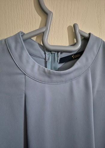 Gri Yüksek Yakalı Bluz - Görsel 3