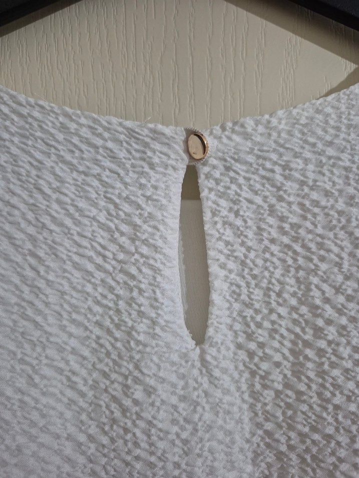 Beyaz Bohem Uzun Kollu Midi Elbise Tunik - Görsel 3