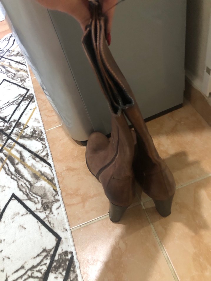 Kahverengi Deri  Dizüstü Kadın Çizme - Görsel 3