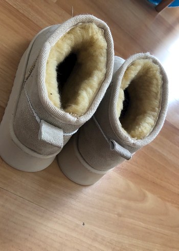 Bej Süet Tüylü Dolgu Topuk Kadın Bot - Görsel 5