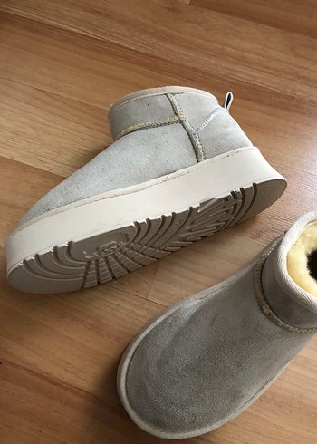 Bej Süet Tüylü Dolgu Topuk Kadın Bot - Görsel 3