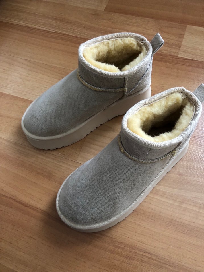 Bej Süet Tüylü Dolgu Topuk Kadın Bot - Görsel 2