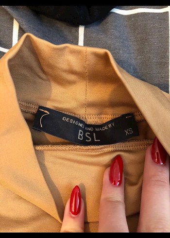 Bej Kadın Boğazlı Uzun Kollu Crop Kazak - Görsel 3