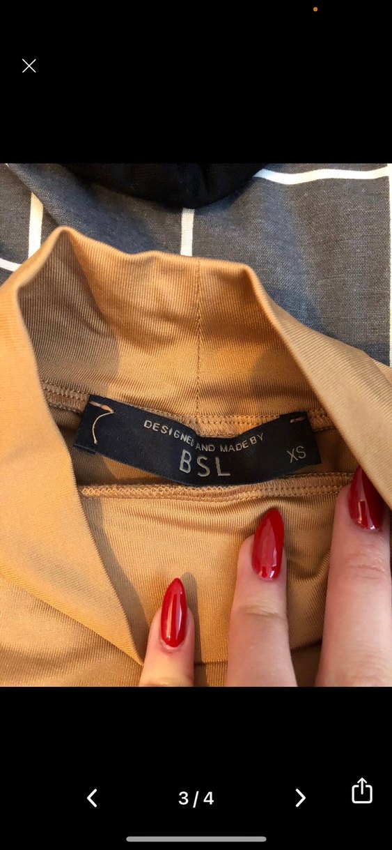 Bej Kadın Boğazlı Uzun Kollu Crop Kazak - Görsel 3