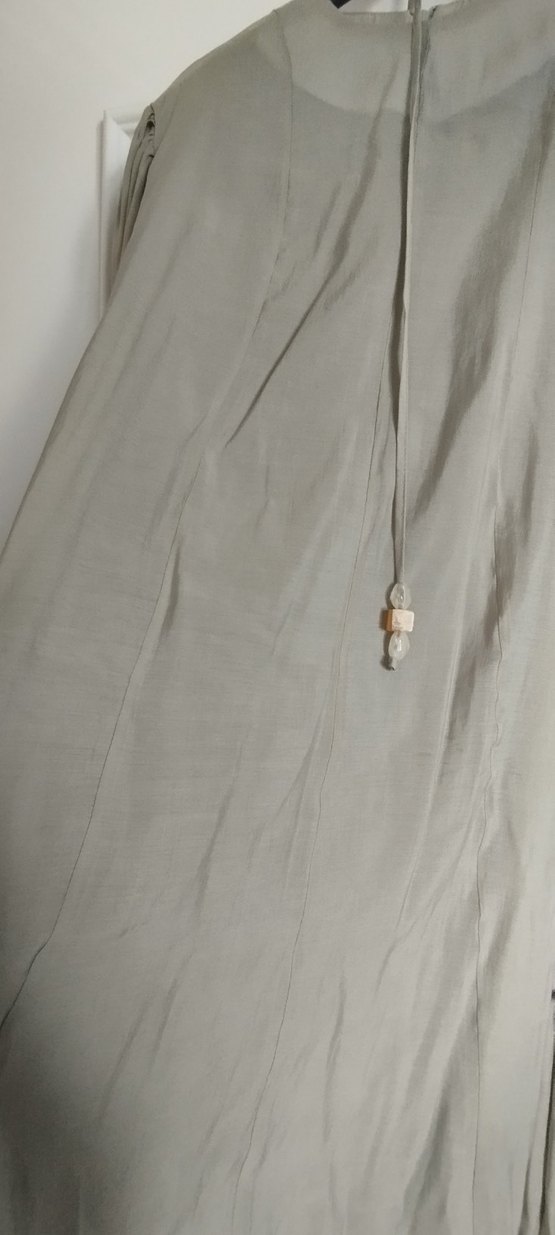 hoş kumaşlı uzun elbise rengi yeşilin tonu - Görsel 3