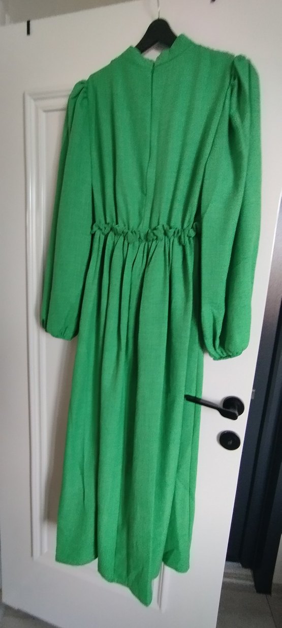 dantel detay uzun elbise - Görsel 2